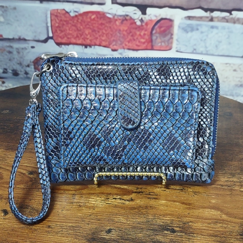 Python Embossed Faux Leather Wristlet/Wallet